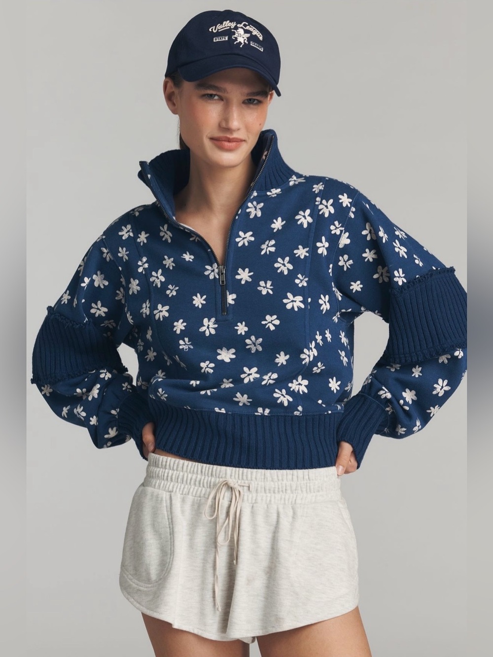 Anthropologie Daily Practice Indy Half Zip Pullover Sweatshirt